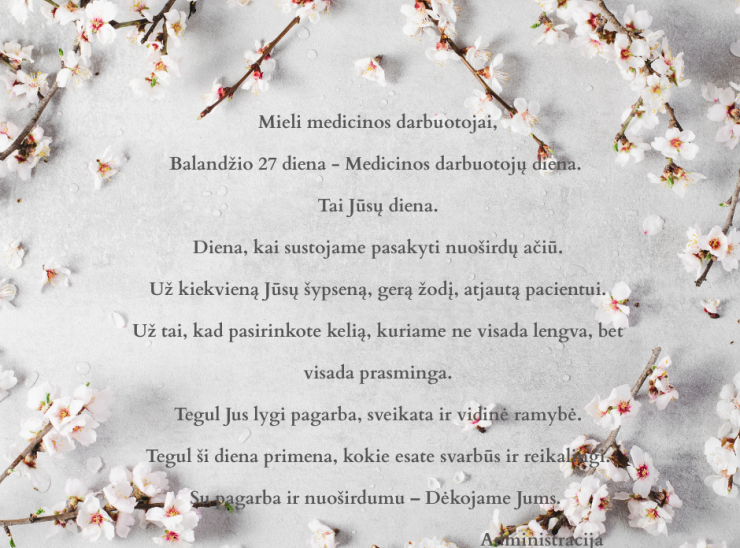 Balandžio 27-oji – Medicinos darbuotojų diena